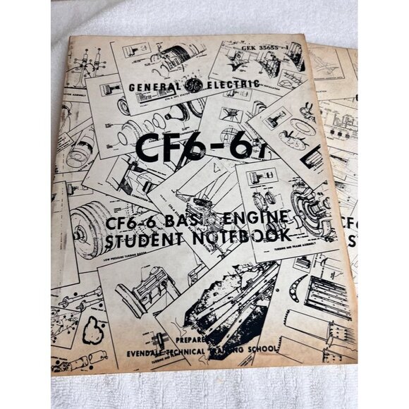 1970s General Electric CF6-6 Basic Engine Systems Student Notebooks Manuals - Picture 2 of 12